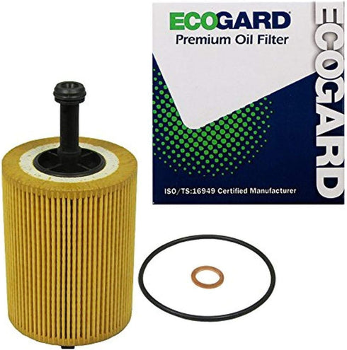 ECOGARD X8113 Premium Cartridge Engine Oil Filter for Conventional Oil Fits Audi TT Quattro 3.2L 2004-2009, A3 Quattro 3.2L 2006-2009, A3 2.0L DIE...