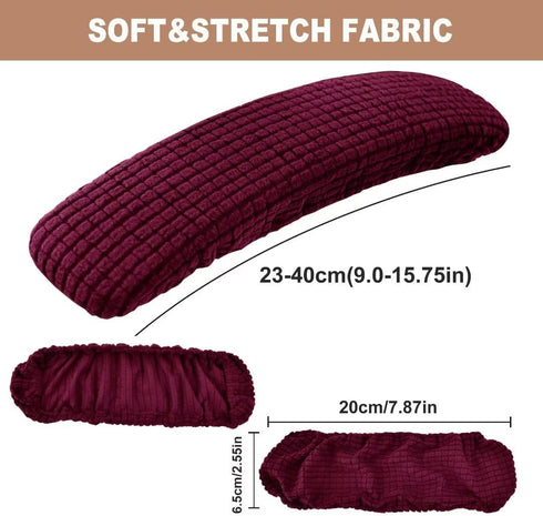 SARAFLORA Office Chair-Arm Cover Stretchable Stain Resistant Spandex Stretch Computer Chair Slipcover for Desk Chairs Arm, Burgundy...