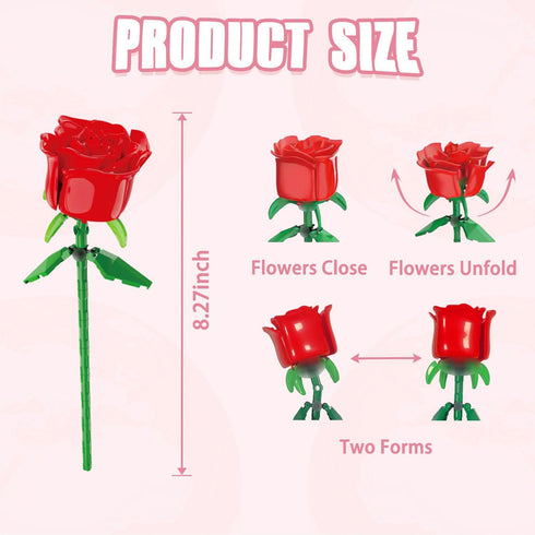 Rose Flower Bouquet Building Set 305 Pcs Flower Building Set, Unique Gift for Her or Him for Anniversaries, Mothers Day Thanksgiving Birthday Gift...