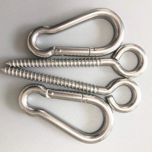 Hammock Hanging Kit, Heavy Duty Swing Hangers Eye Hooks for Hanging Swing Stainless Steel Hammock Hook Carabiner Set Swing Hardware for Yoga Hammo...