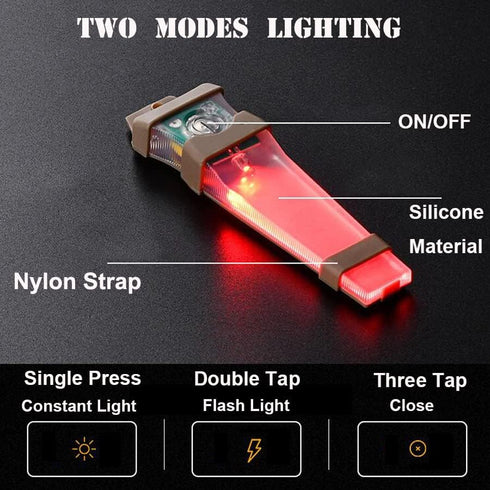 Helmet Signal Light Waterproof Safety Flashing Survival Light Outdoor Sports Hunting Tactical Hiking Boating Cycling Personal Identification Marke...