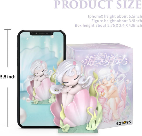 52TOYS Sleep Sea Elves Series 1PC Action Figure Collectible Toy Desktop Decoration 3.3 Inch Gift for Birthday Party Holiday...