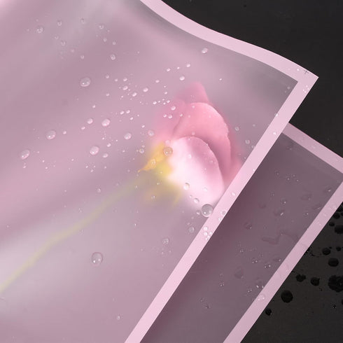 Kosotody 20 Sheets Frosted Flower Wrapping Paper Pink Line Waterproof Florist Bouquet with Ribbon for Bouquets DIY Crafts Packaging Bouquet, 22.8x...
