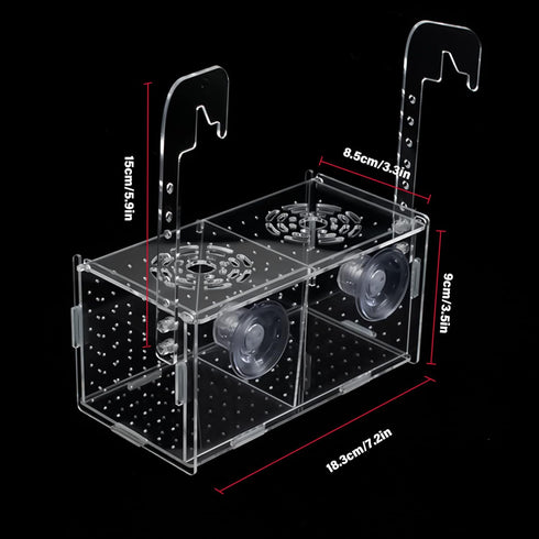 Fish Breeding Box for Aquarium Acrylic Fish Tank Breeder Divider Box with Suction Cups Transparent Hatchery Hanging Incubator for Fishes Shrimp Cl...