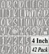 4 Inch Alphabet Letter Stencils for Painting - 42 Pack Letter and Number Stencil Templates with Signs for Painting on Wood, Reusable Letters and N...