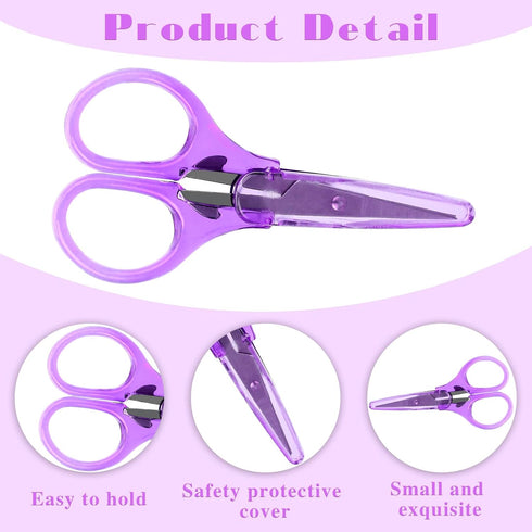 3Pcs Small Scissors All Purpose Craft Scissors Stainless Steel Scissors with Protective Cover Mini Detail Craft Scissors Precision Straight Fine T...