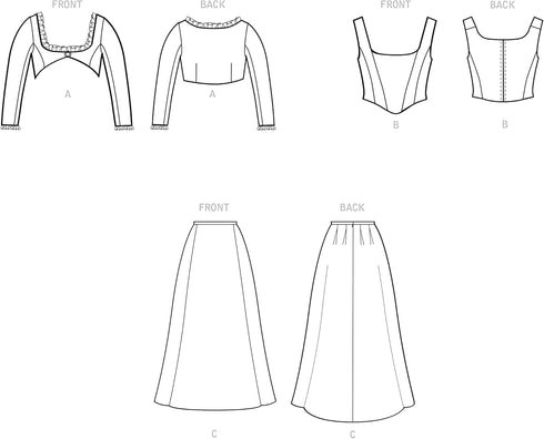 Simplicity Misses' Bolero, Corset, and Skirt Kit, Code 9247 Sewing Pattern, Sizes 14-22, White...