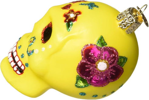 Old World Christmas Ornaments: Halloween Decorations Glass Blown Ornaments for Christmas Tree, Sugar Skull, 3¼" (26079)...