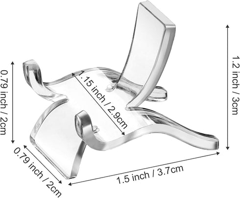 Jetec 20 Pieces Acrylic Display Holder Rock Stand Clear Display Easel Stands Pedestal Small Collectibles Display Stands for Displaying Crystal Geo...