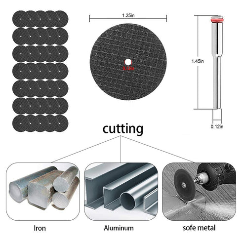 60Pcs Rotary Cutting Wheels Tool Kit, Resin Cut Off Wheels Disc, Mini HSS Saw Blades Cutter, Diamond Cutting Kit with Mandrels for Wood Glass Plas...