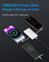 Clutch Charger iPhone Power Bank 12000mAh Battery Pack QC22.5W/PD20W Fast Charging with Built in LT/Type-C Cables and USB Output for IPhone15/14/1...