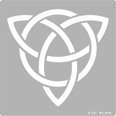 Aleks Melnyk No.110 Metal Stencil, Celtic Trinity Knot, Wicca, Triskelion Symbol, 1 PC, Template for Painting, Wood Burning, Wood Carving, for Emb...