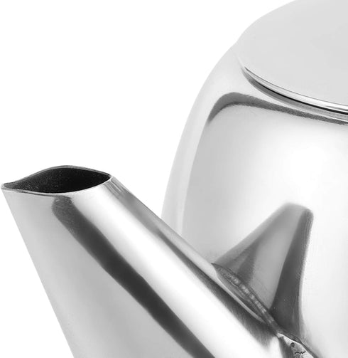 Stainless Steel Teapot, Round Coffee Tea Pot Water Kettle Cold Short Spout Pour Over Coffee Kettle for Kitchen Hotel Restaurant Conference Room, S...