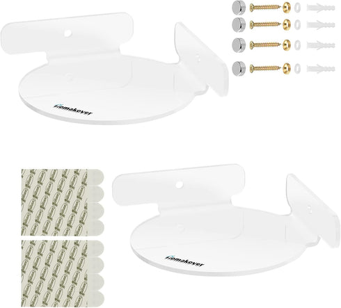 Acrylic Mini Circular Corner Shelf Mount for Security Cameras, Baby Monitors, Speakers, Plants & More, Universal Cam Holder, Easy to Install, Scre...
