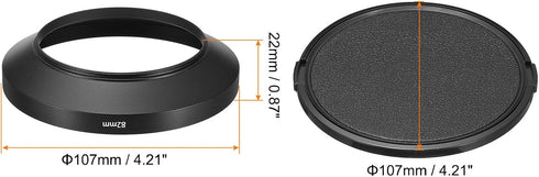 PATIKIL 82mm Lens Hood, Wide Angle Matte Surface Anti-reflective Inside Hood with Cap and Cleaning Cloth for Camera Lens, Black for Nikon, for Fuj...