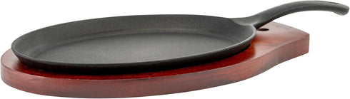 Winco FS-2 2-Piece Cast-Iron Fajita Server Set,Black, Brown,Medium...