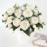 Artificial Peony Flowers Silk Peony Rose Real Touch Fake Flowers 3pcs Single Stem with 5 Heads Bouquet for Home Wedding Party Decoration (White)...