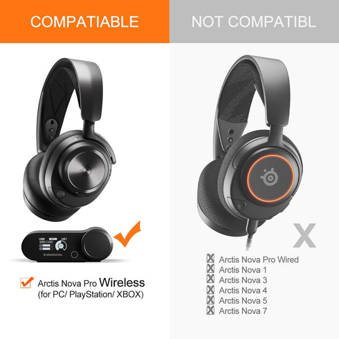 GVOEARS Nova Pro Wireless Earpads - Cooling Gel Replacement Ear Cups Cushion for Steelseries Arctis Nova Pro Wireless Headphones for PC & PlayStat...