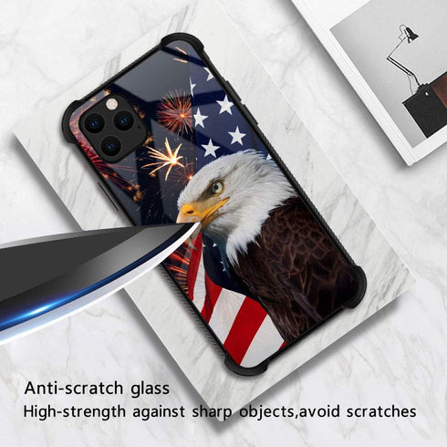 ZHEGAILIAN Case Compatible with iPhone 13,American Eagle Case for iPhone 13 for Boys Men,Pattern Design Anti-Scratch Organic Glass Case for iPhone...