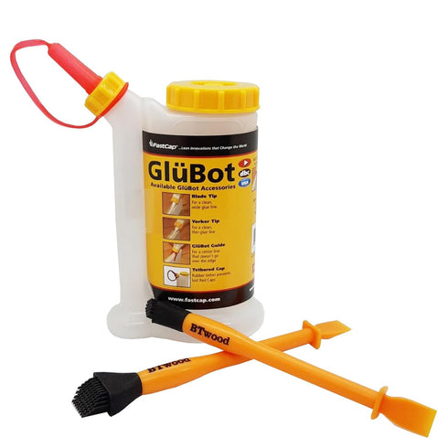 FastCap Glubot 16 oz Bundle Includes One Set of Two Silicone Glue Brushes of 1" and 1/2"...
