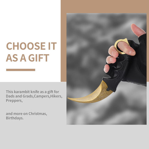 Karambit Knife Trainer No Offensive Karambit Trainer Stainless Steel Without Cutting Edge Practice Training Knife with Sheath for Beginner 100% Sa...