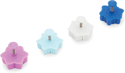 Fox Run Intricate Assorted Winter Snowflake Pastry/Cookie/Pie/Fondant 2" Stamper and Cutters 2", Set of 4, Multi-Color...