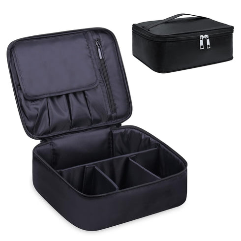 Narwey Travel Makeup Bag Large Cosmetic Bag Makeup Case Organizer for Women (Black-New)...