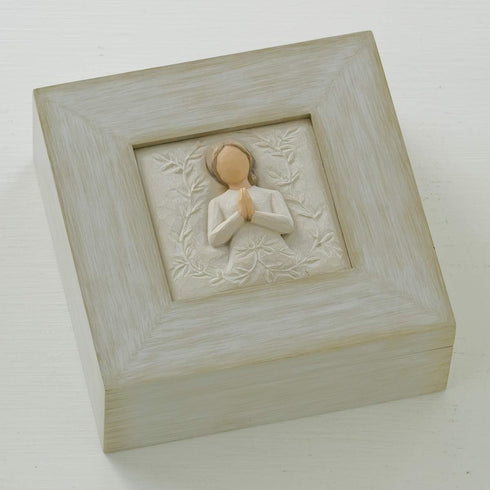 Willow Tree a tree, a prayer Memory Box, May you find strength, beauty and peace each day, Sculpted Angel, Message of Love & Friendship For Jewelr...