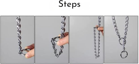 Dog Chain Collars (Made in USA) 304 Stainless Steel Metal Chew Proof Dog Necklace Anti Winding Dog Leash Extension Lead for Small Medium Large and...