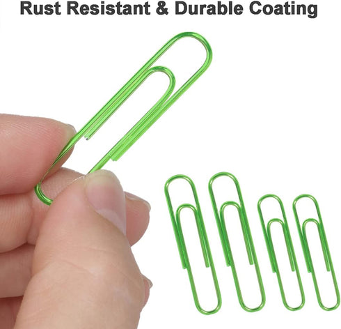 Paper Clips Assorted Sizes 400 Pieces, 2"?50mm?Large Paper Clips and 1.3" ?33mm?Paper Clips Medium Size, Sturdy Coated Paper Clips Smooth for Offi...