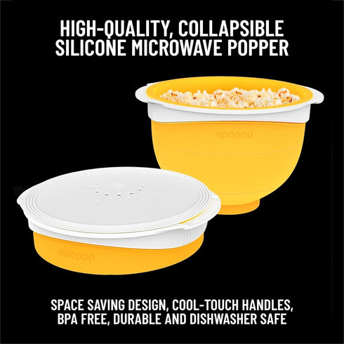 Opopop Silicone Popcorn Popper - Microwave Popcorn Maker Collapsible Bowl, BPA-Free and Dishwasher Safe...