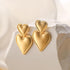 Apsvo Chunky Gold Heart Earrings for Women, Lightweight Drop Earrings Dangle Double Heart Earrings Gold Plated Earrings Fashion Trendy Jewelry...