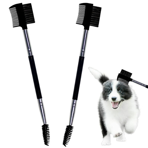 2PCS Dog Tear Comb, Double-Head Dog Eye Brush Dog Eye Cleaning Comb Brush Dog Facial Grooming Comb for Small Dog Cat Tear Stain Remove(Black)...