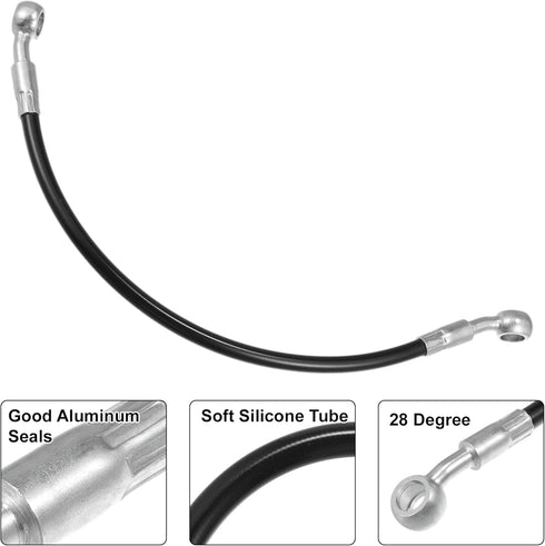 X AUTOHAUX Brake Hose Motorcycle Hydraulic Brake Line Oil Hose Pipe Fitting for ATV Motorcycle Motocross Racing Bike 30cm Black 1 Set...