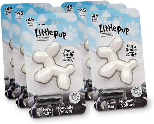 Little Pup 96601-6PK New Car Scent Car Air Freshener Clip Provides Long-Lasting Freshness in a Compact Design, Fights Odors for up to 45 Days, Cut...