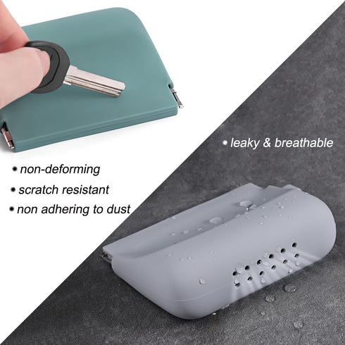 Silicone Headphone Organizer Wired Earbud Case Pouch, Portable Data Cable Organizer Case, Silicone Coin Purse Pouch Change Holder for Women and Me...