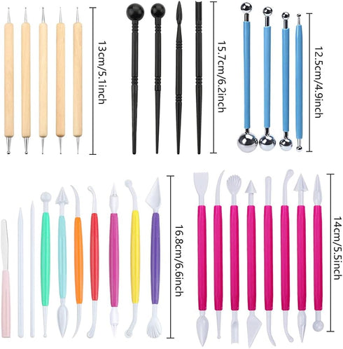 31pcs Fondant Cake Modeling Decorating Hand Sculpting Tools Kit for Cookie Cake Decorating, Sugarcraft Sculpture Pottery...