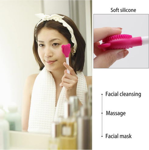 Tbestmax Manual Facial Brush Skin Cleansing Cleaner, Silicone Facial Scrubber, 2-in-1 Skin Care Face Wash for Deep Pore Exfoliation Massaging 10 P...