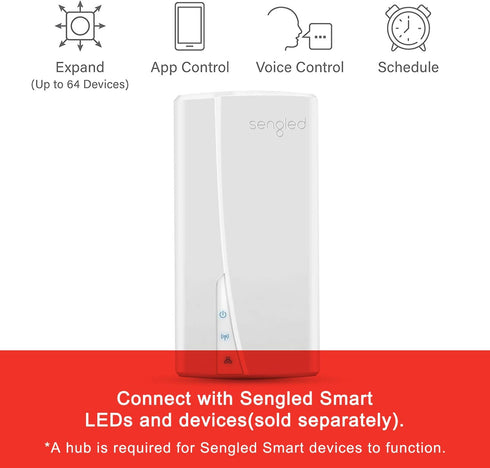Sengled Smart Home Hub Z01-hub, Used Zigbee Smart Products Smart Bulbs, Compatible with Alexa, Google Assistance, White, 1 Pack.......