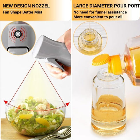 Oil Sprayer for Cooking - 180ml Glass Olive Oil Sprayer Mister with Brush, Olive Oil Dispenser Bottle, Thick Glass, Kitchen Gadgets Accessories(Gr...