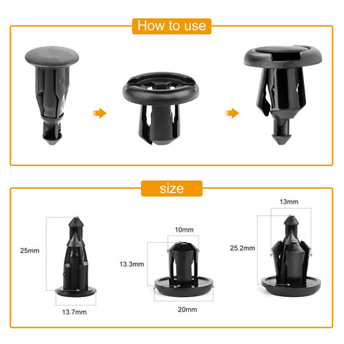 GOOACC GRC-08 Honda and Acura Fender Clips-91503-SZ3-003 40 Pcs Fastener Rivet Clips Nylon Bumper Automotive Furniture Assembly Expansion Screws K...