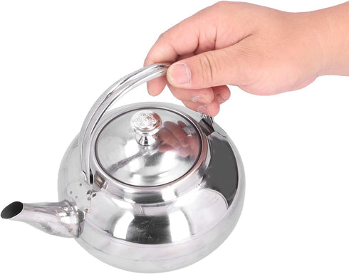 Stainless Steel Teapot, 5.5inch Coffee Pot Teapot Tea Kettle, Exquisite Teapot Coffee Pot with Tea Strainer for Home Restaurant...