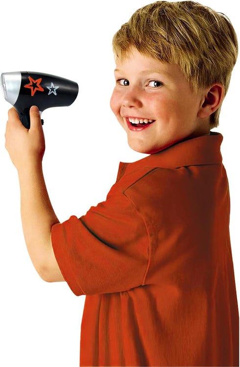 deAO Stylist Hairdresser Barber Salon Role Play Set with Hairdryer, Curling Iron, Belt and Styling Accessories Included – Great Pretend Play Set f...