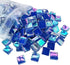 200 Pcs Mosaic Tiles for Crafts Iridescent Crystal Mosaic Glass Tile Focal20 Square Mosaic Tiles Pieces Kits for Adults DIY Picture Frames Handmad...