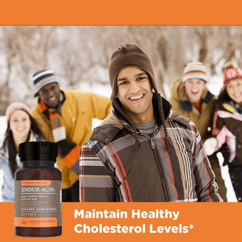 ENDUR-ACIN Niacin - Vitamin B3 Niacin 500mg Extended Release & Low-Flush, 100 Tablets - Supports Cholesterol Balance & Heart Health...