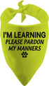 1 Piece Resue I'm Learning Please Pardon My Manners Dog Bandana Give Space Rescue Dog Bandana Pardon Dog Scarf (I'm Learning D)...