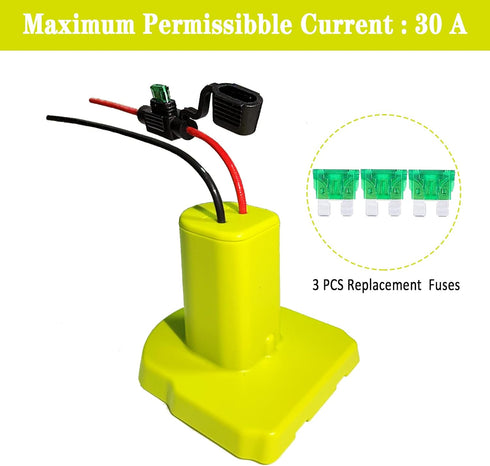 Power Wheel Adapter for Ryobi 18V Battery with 30A Fuse,With 12 Gauge Wire, Power Convertor for Rc Car, Robotics, Rc Truck,for Ryobi 18V P100 P102...
