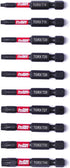 Impact Bit Set W/clip, T10-T40 TORX,10-Piece, 2 Inch Length, Industrial Strength, 1/4" Hex Shank...