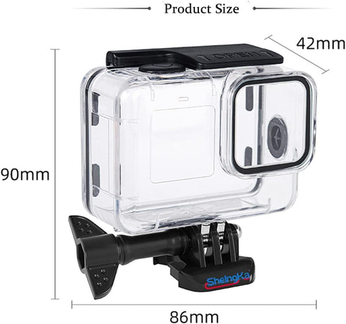 Waterproof Housing Case Dust-Proof for Go pro Hero 12/11/10/9 Black Rubber Buttons 40M Waterproof Case Diving Protective Housing Shell with Mount ...