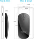 FENIFOX Bluetooth Mouse Slim Mini Whisper-Quiet Flat Portable Wireless Mice Rechargeable Compatible with Laptop,PC,Tablet Android Windows XP(Black...